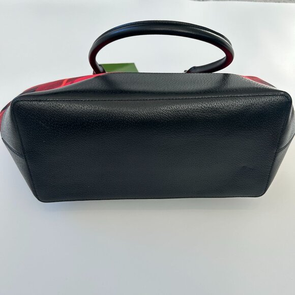 NWOT Kate Spade New York Medium Harmony Plaid Tote Bag With Black Leather Bottom - Picture 7 of 13